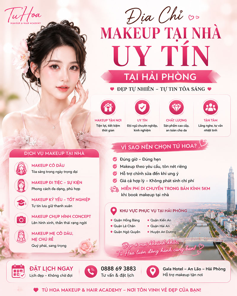 Địa Chỉ Makeup Tại Nhà Uy Tín Tại Hải Phòng