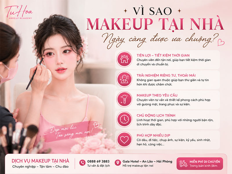 Bảng giá makeup tại nhà 2026