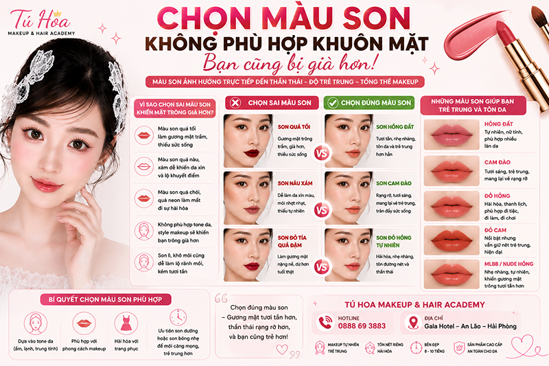 Chọn Màu Son Không Phù Hợp Khuôn Mặt Bạn Cũng Bị Già Hơn