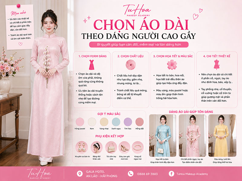 Chọn Áo Dài Theo Dáng Người Cao Gầy