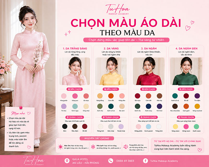 Chọn Màu Áo Dài Theo Màu Da