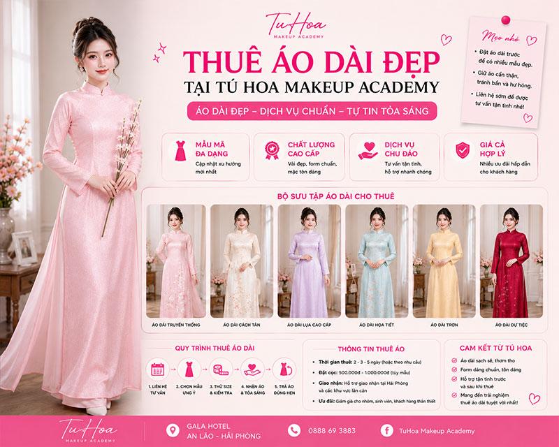 Makeup và cho thuê áo dài tại hải phòng