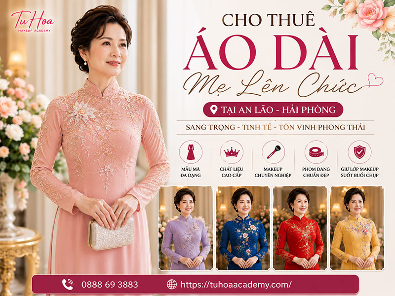 Cho thuê áo dài mẹ lên chức