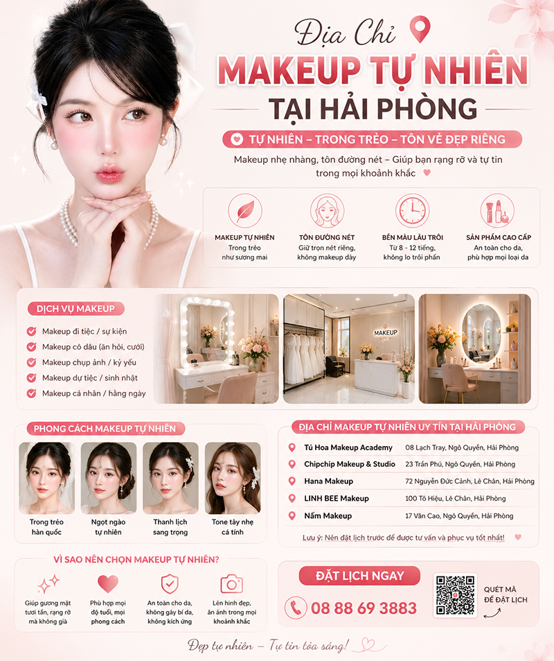 Địa Chỉ Makeup Tự Nhiên Tại Hải Phòng