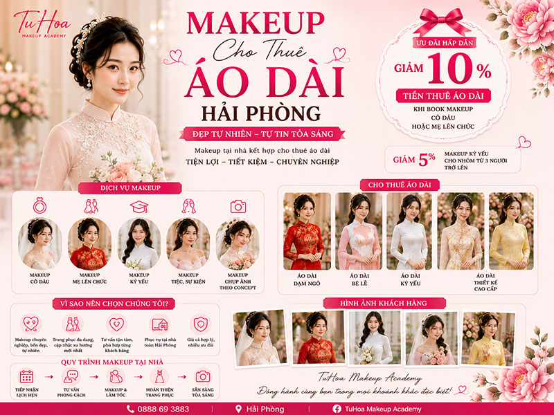 makeup cho thuê áo dài hải phòng