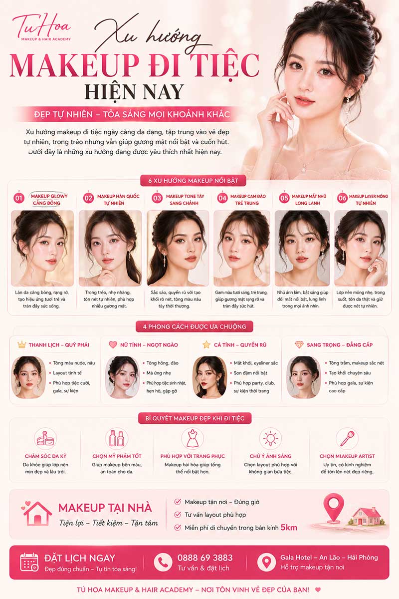 10 Kiểu Makeup Đi Tiệc Được Yêu Thích Nhất