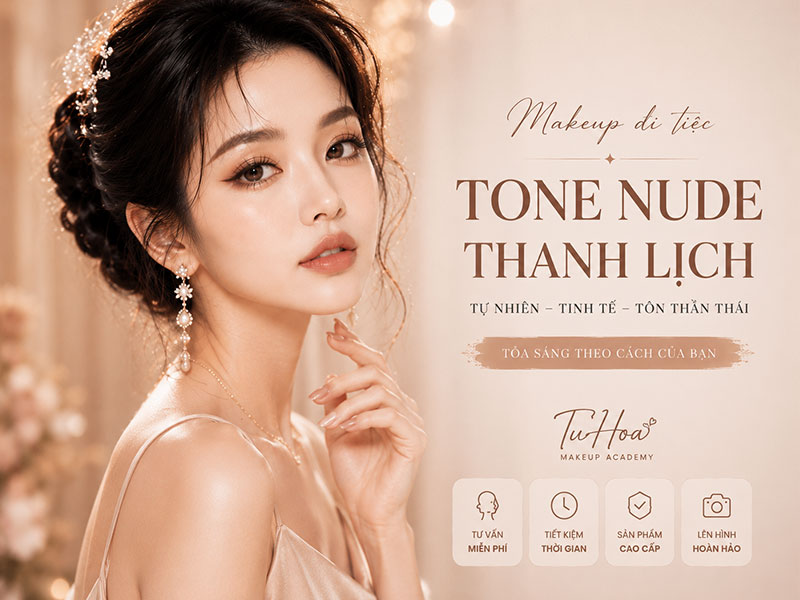 Makeup đi tiệc tone nude thanh lịch
