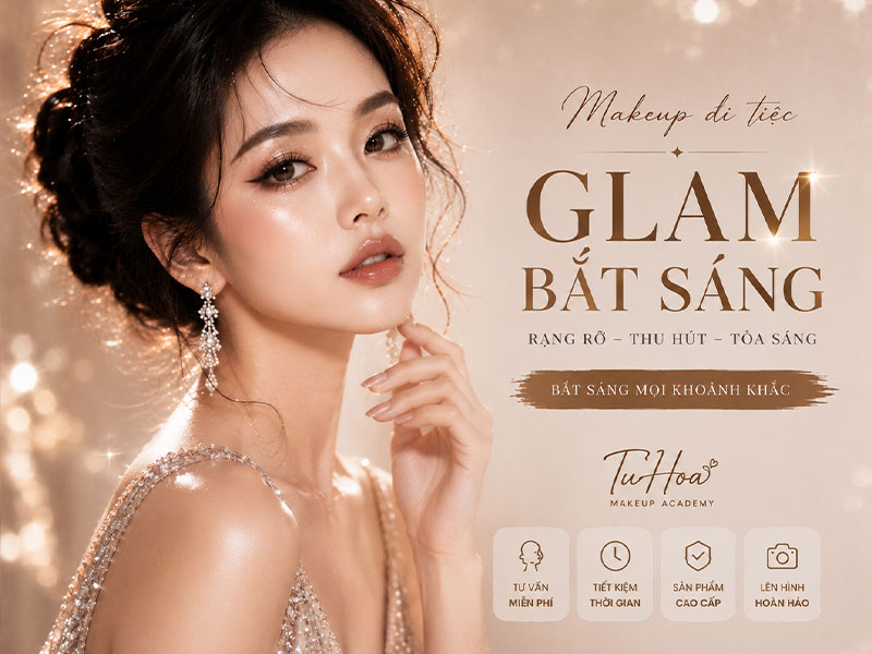 Makeup đi tiệc với glam bắt sáng