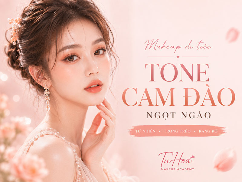 Makeup đi tiệc tone cam đào ngọt ngào
