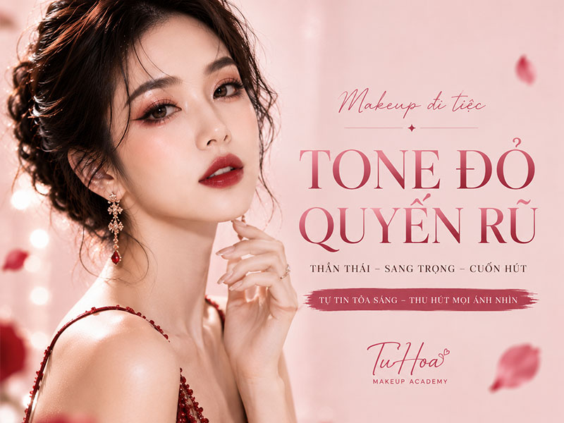 Makeup đi tiệc với tone đỏ quyến rũ