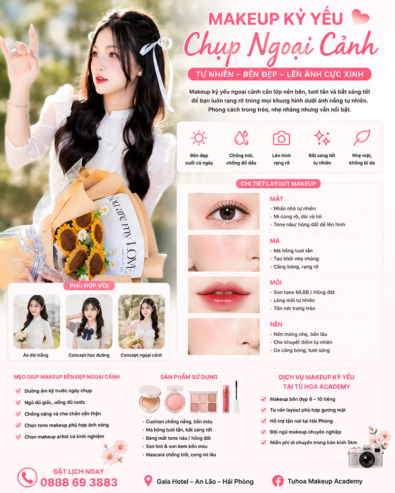 Makeup Kỷ Yếu Chụp Ngoại Cảnh