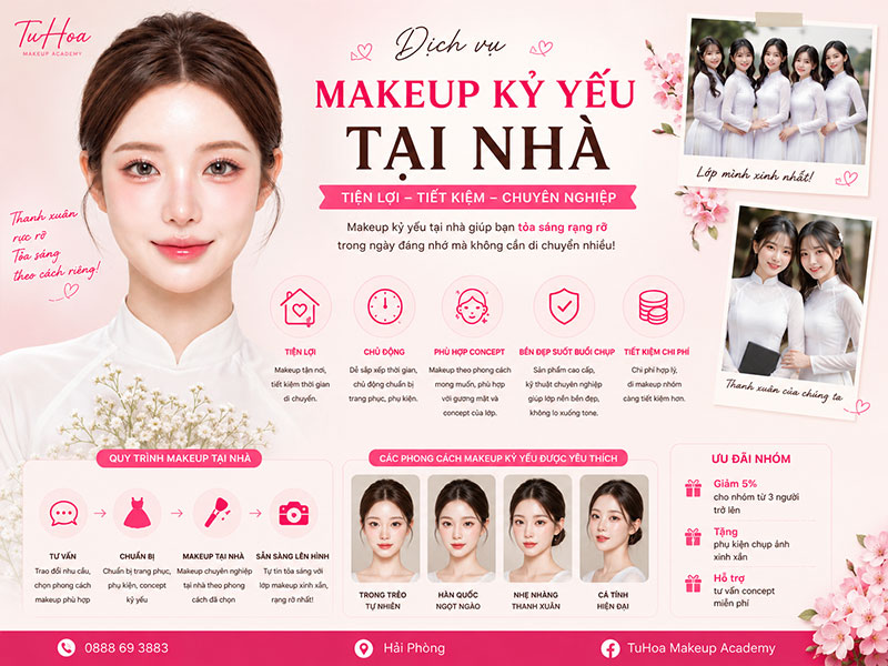 Makeup kỷ yếu tại nhà Hải Phòng