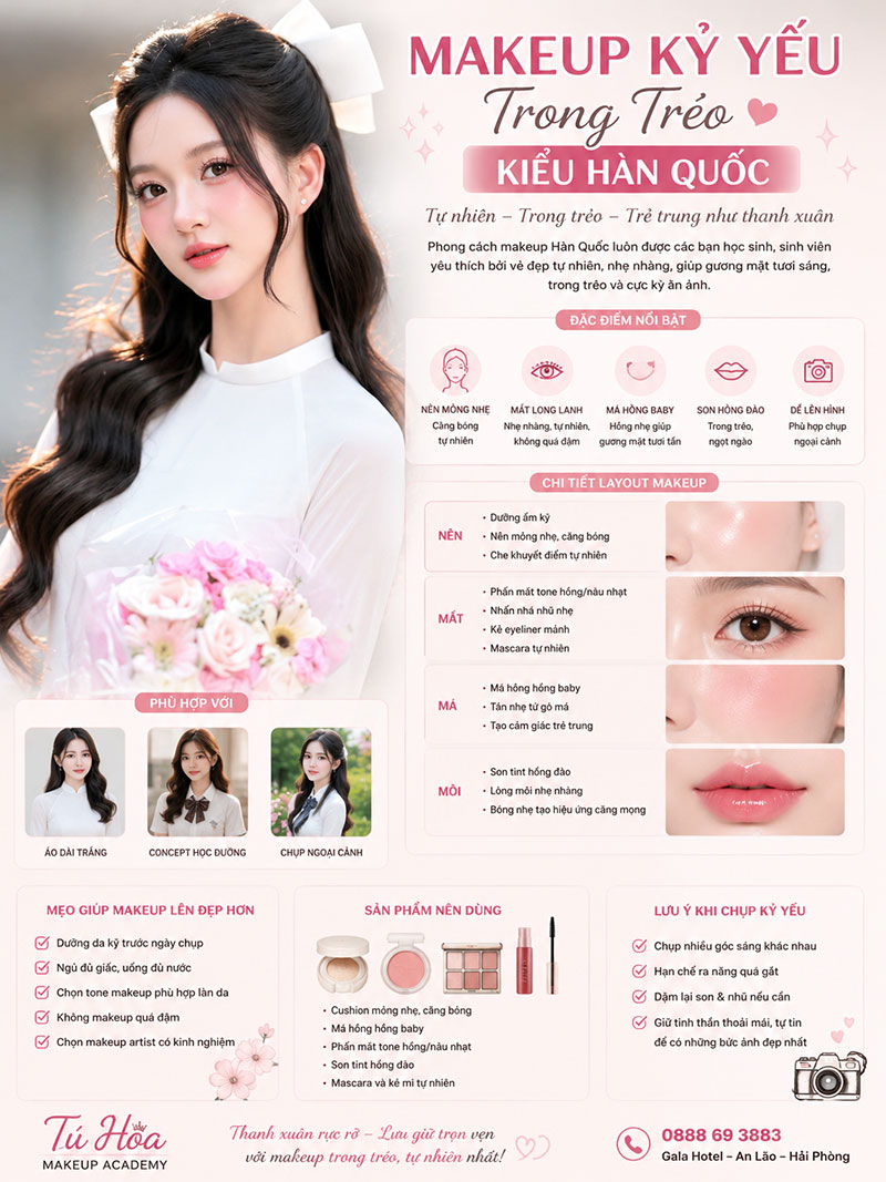 Makeup Kỷ Yếu Trong Trẻo Kiểu Hàn Quốc