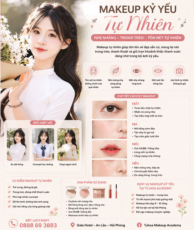 Top 4: Makeup Kỷ Yếu Tự Nhiên