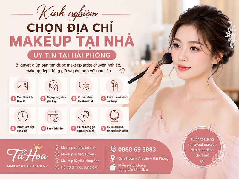 địa chỉ makeup tại nhà uy tín tại Hải Phòng
