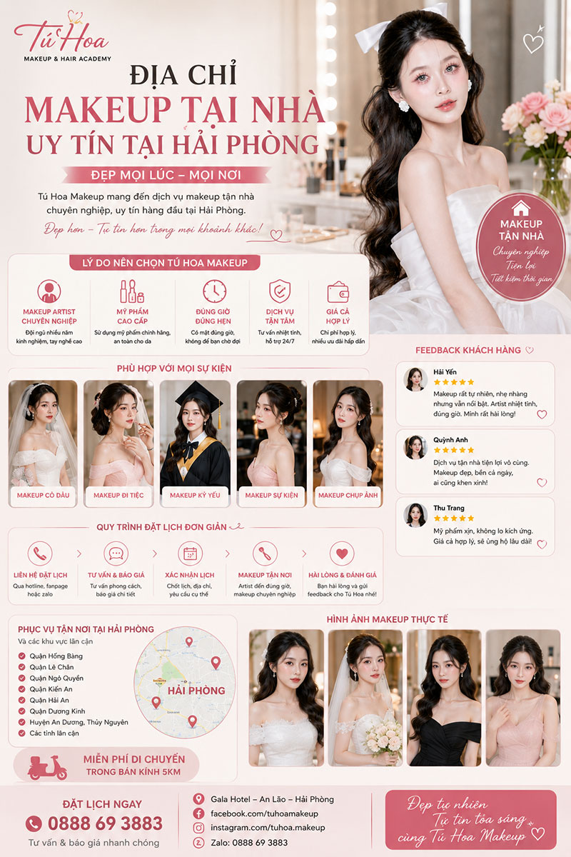 Địa Chỉ Makeup Tại Nhà Uy Tín Tại Hải Phòng