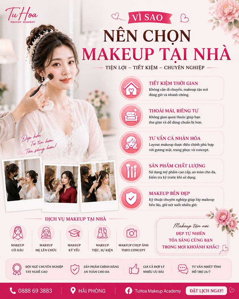 Có nên book makeup tại nhà của TuHoa Academy hay không?