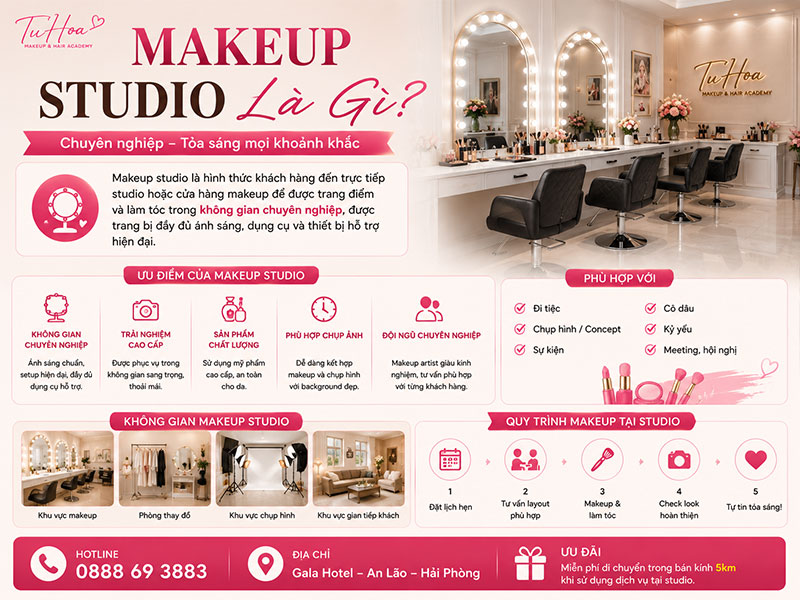 Nên book makeup tại nhà hay tại studio?