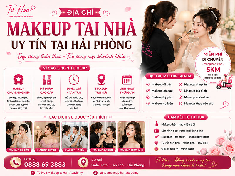 Địa Chỉ Makeup Tại Nhà Uy Tín Tại Hải Phòng