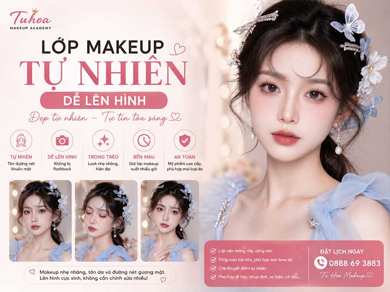 review thực tế về dịch vụ makeup tại nhà của Tuhoa Makeup Academy.