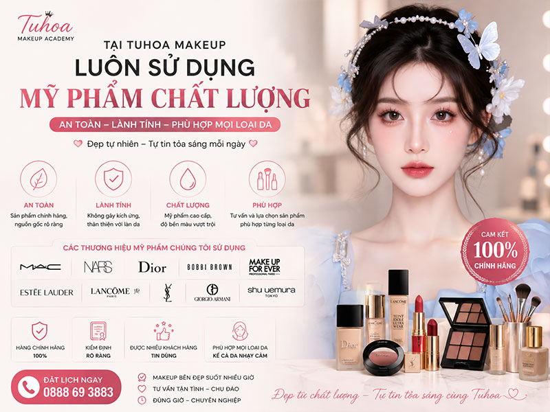 review thực tế về dịch vụ makeup tại nhà của Tuhoa Makeup Academy.