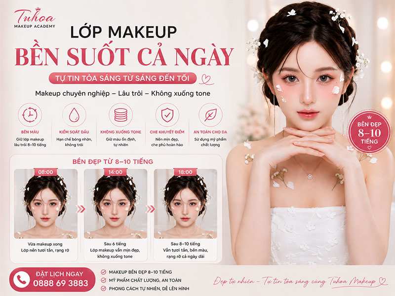 review thực tế về dịch vụ makeup tại nhà của Tuhoa Makeup Academy.