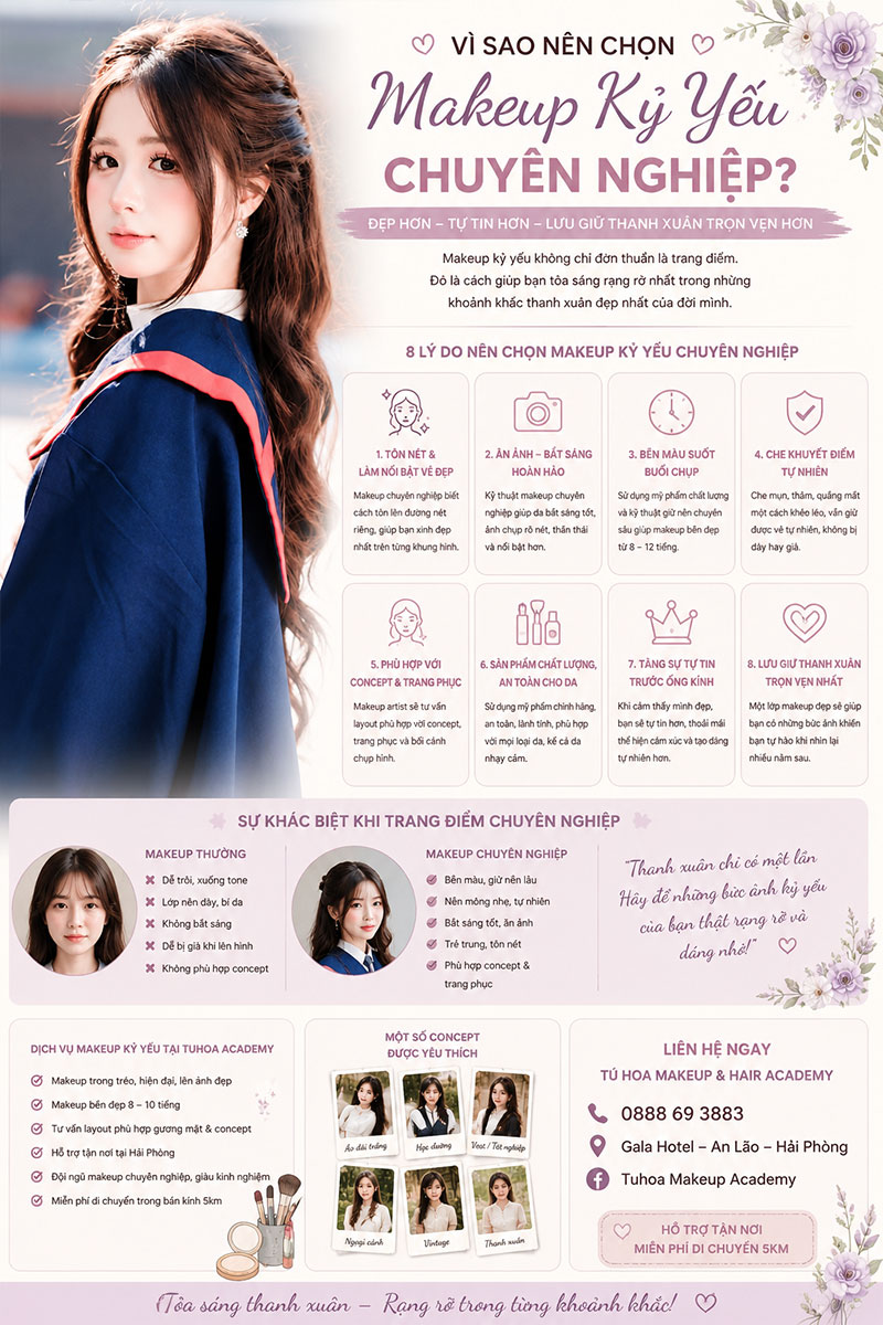 makeup kỷ yếu đẹp tại Hải Phòng